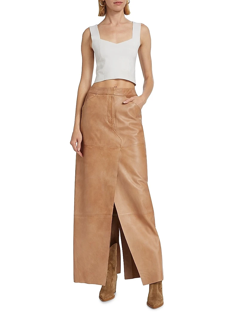 Mariette Leather Maxi Skirt
