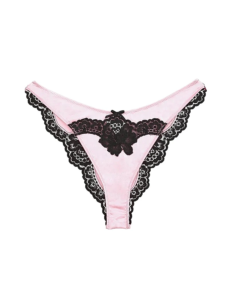 Fleur du Mal x Marilyn Monroe All About Eve Silk Cheeky Briefs