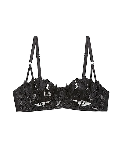 Lily Embroidered Mesh Balconette Bra