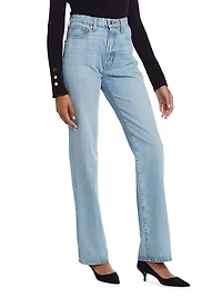 Farrah High-Rise Cuffed Straight Jeans