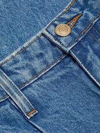 Pleated High-Rise Denim Trousers