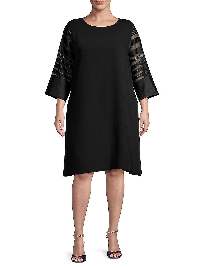 Semi-Sheer Striped Dress