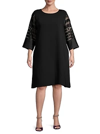 Semi-Sheer Striped Dress