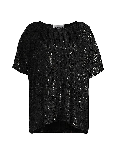 Plus All Dressed Up Sequin Knit Caftan Top