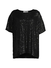 Plus All Dressed Up Sequin Knit Caftan Top