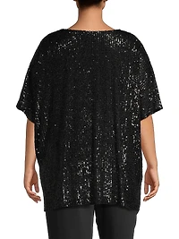 Plus All Dressed Up Sequin Knit Caftan Top