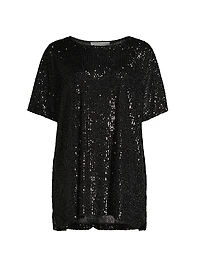 All Dressed Up Sequin Knit Caftan Top