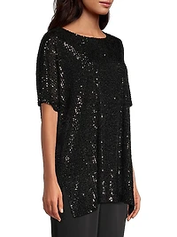 All Dressed Up Sequin Knit Caftan Top