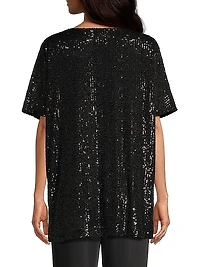 All Dressed Up Sequin Knit Caftan Top