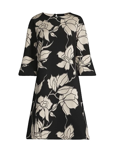 Autumn Accents Bella Floral Jacquard Midi-Dress