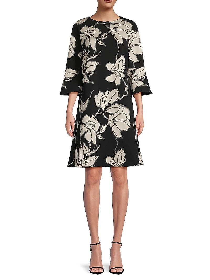 Autumn Accents Bella Floral Jacquard Midi-Dress