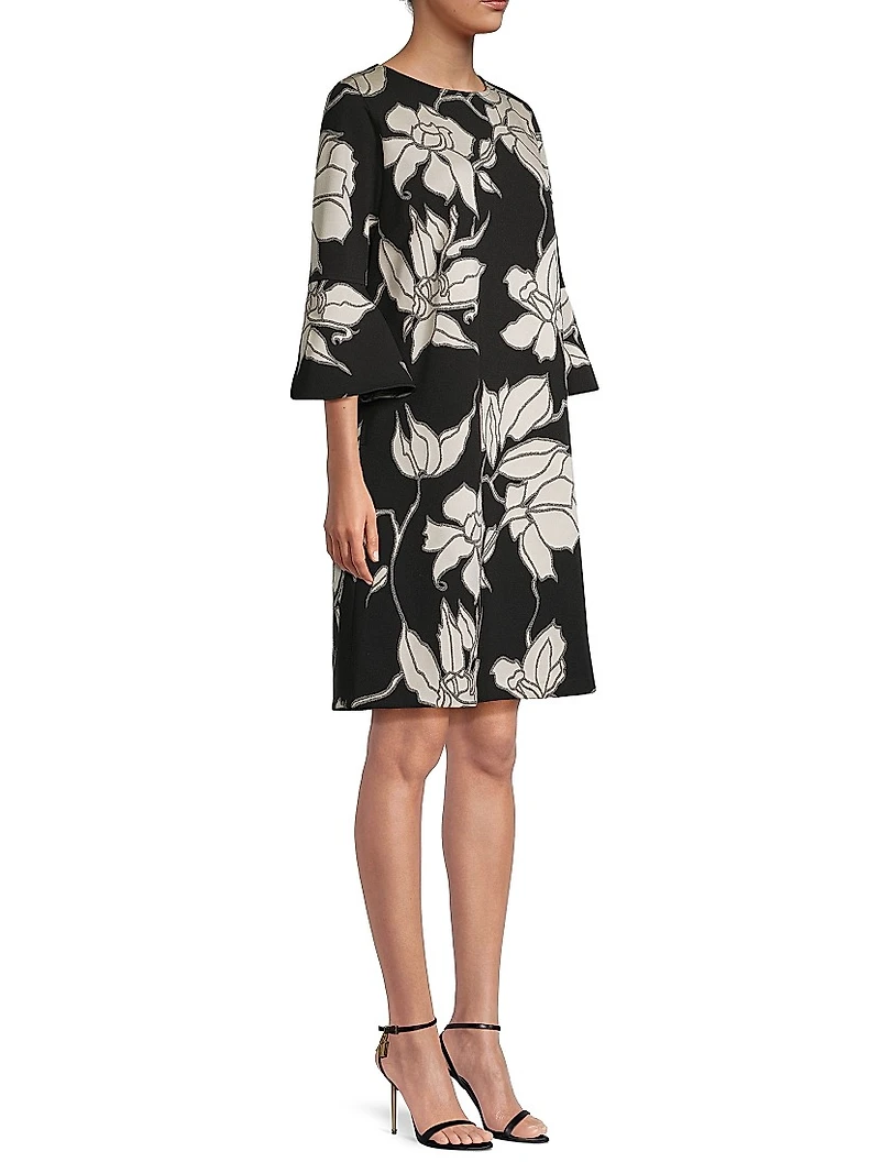 Autumn Accents Bella Floral Jacquard Midi-Dress