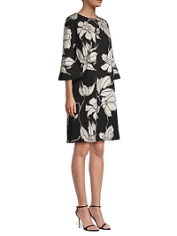 Autumn Accents Bella Floral Jacquard Midi-Dress