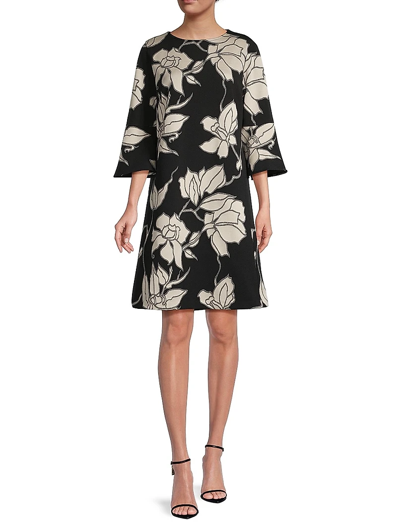 Autumn Accents Bella Floral Jacquard Midi-Dress