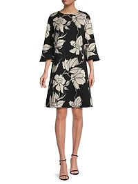 Autumn Accents Bella Floral Jacquard Midi-Dress