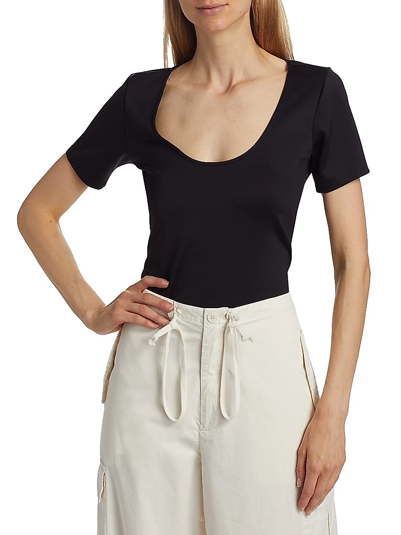 Scuba Scoopneck Crop T-Shirt