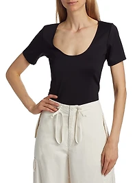 Scuba Scoopneck Crop T-Shirt