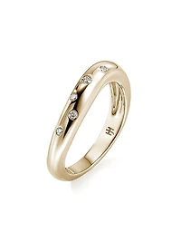 Surf 14K Yellow Gold & 0.11 TCW Diamond Wavy Ring