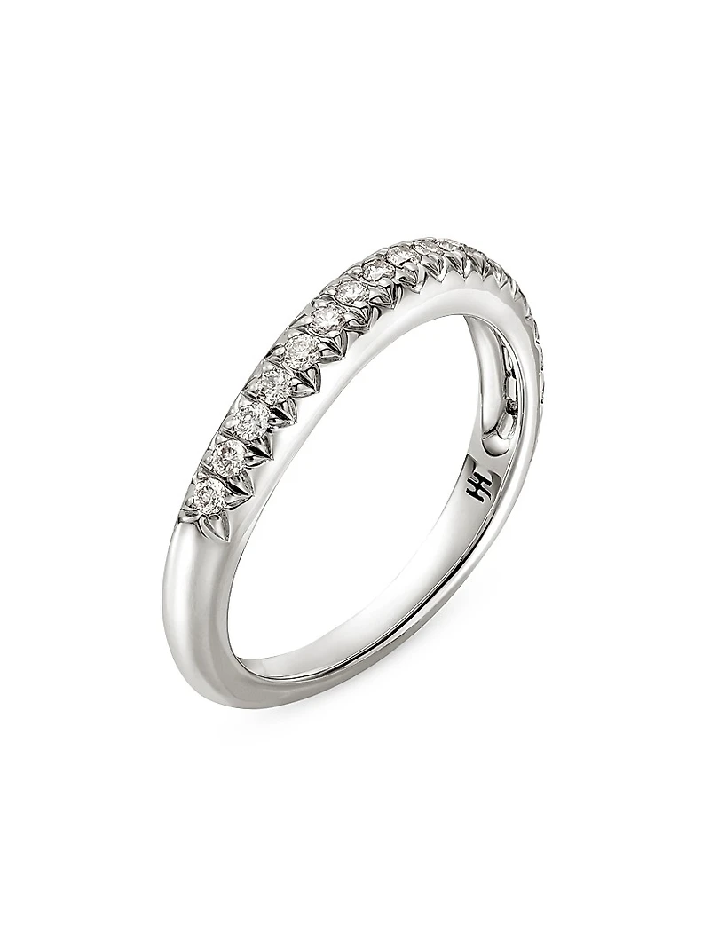Surf Sterling Silver & Diamond Band Ring