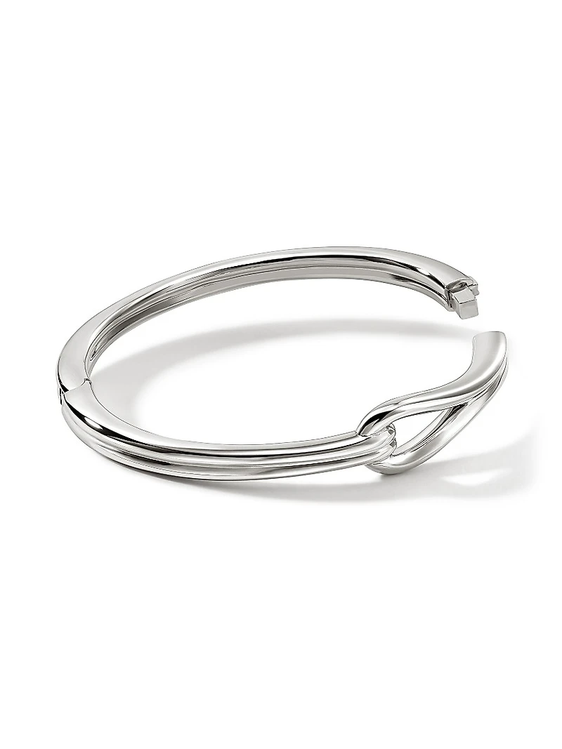 Surf Sterling Silver Small Hinged Bangle Bracelet