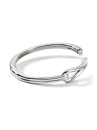 Surf Sterling Silver Small Hinged Bangle Bracelet