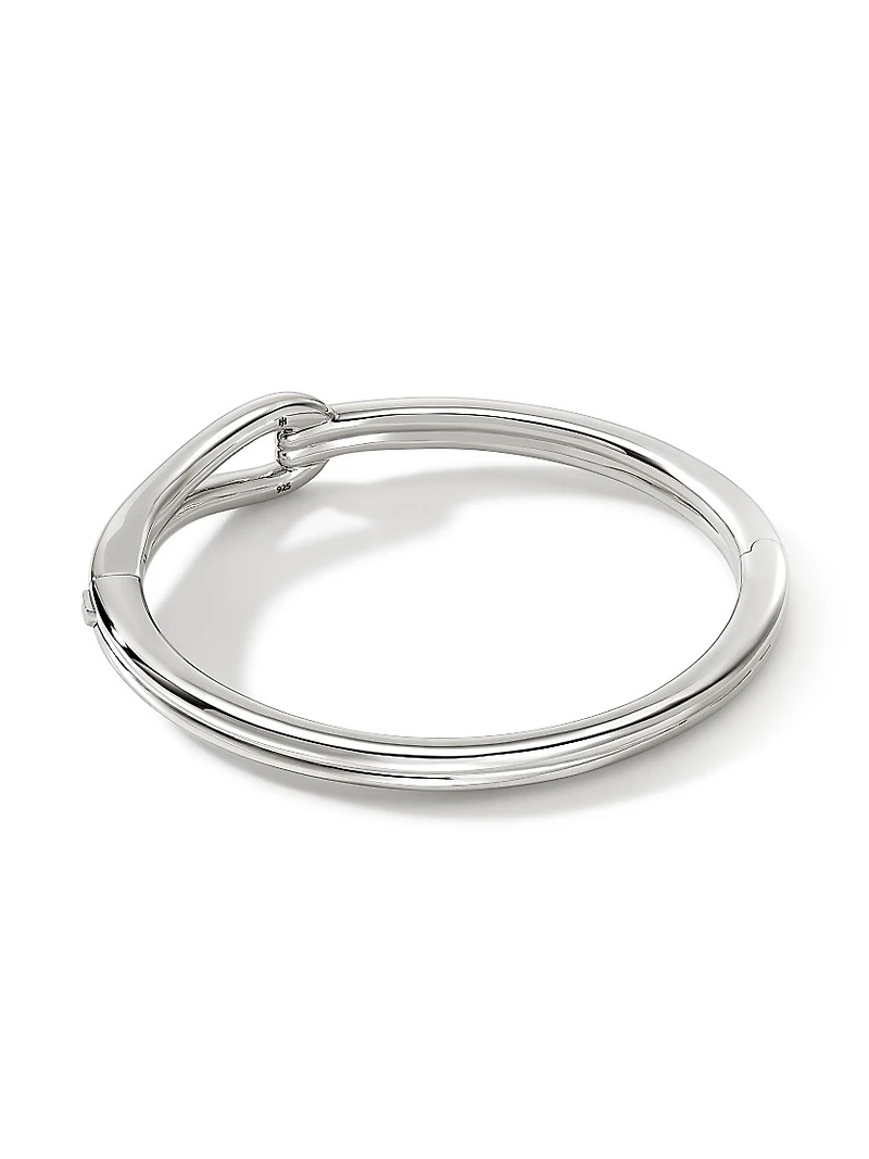 Surf Sterling Silver Small Hinged Bangle Bracelet