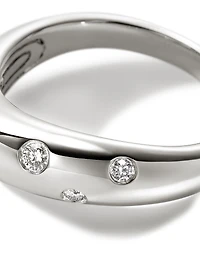 Surf Sterling Silver & Diamond Ring