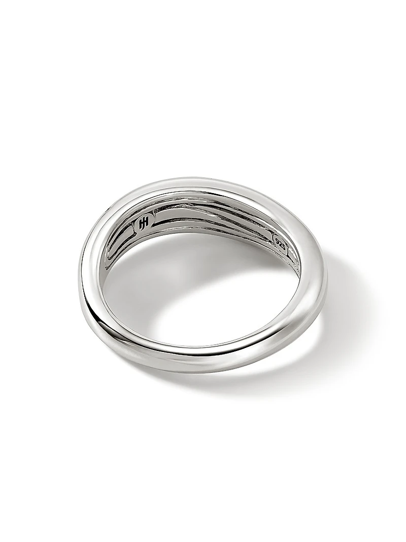 Surf Sterling Silver & Diamond Ring