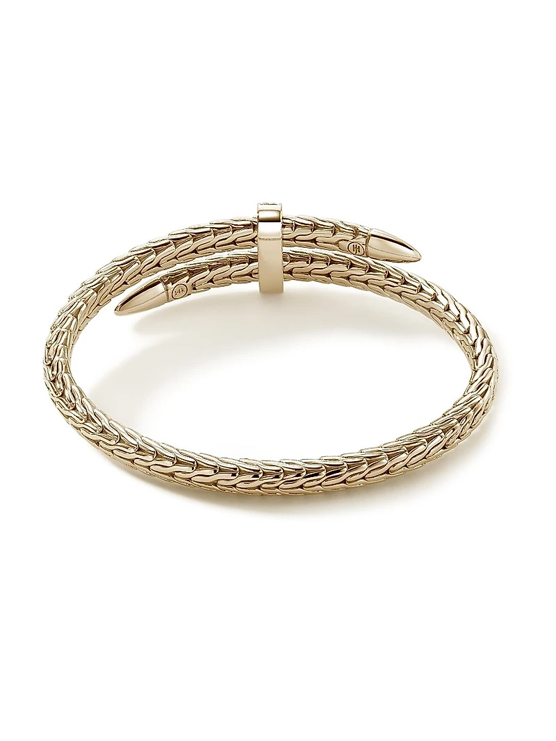 Spear 14K Gold & Diamond Pavé Flex Cuff Bracelet