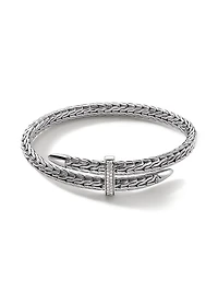 Spear Sterling Silver & Diamond Pavé Flex Cuff Bracelet