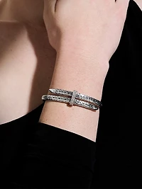 Spear Sterling Silver & Diamond Pavé Flex Cuff Bracelet