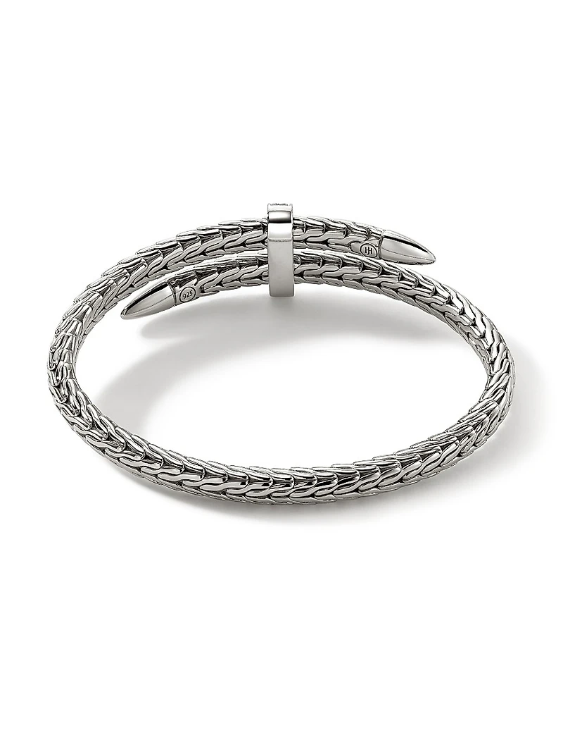Spear Sterling Silver & Diamond Pavé Flex Cuff Bracelet