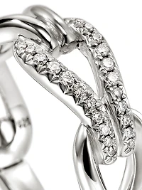 Surf Sterling Silver & Diamond Link Ring