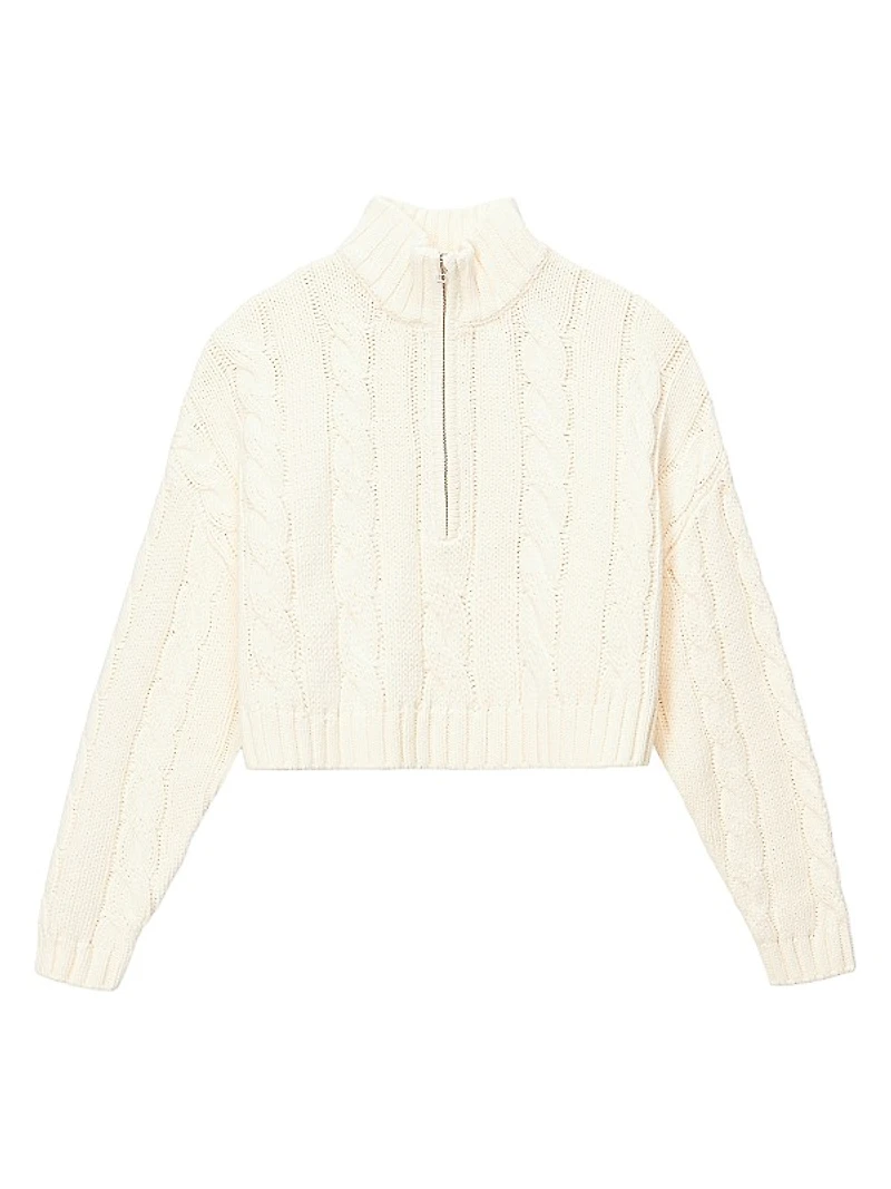 Hampton Rib-Knit Cropped Sweater