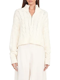 Hampton Rib-Knit Cropped Sweater
