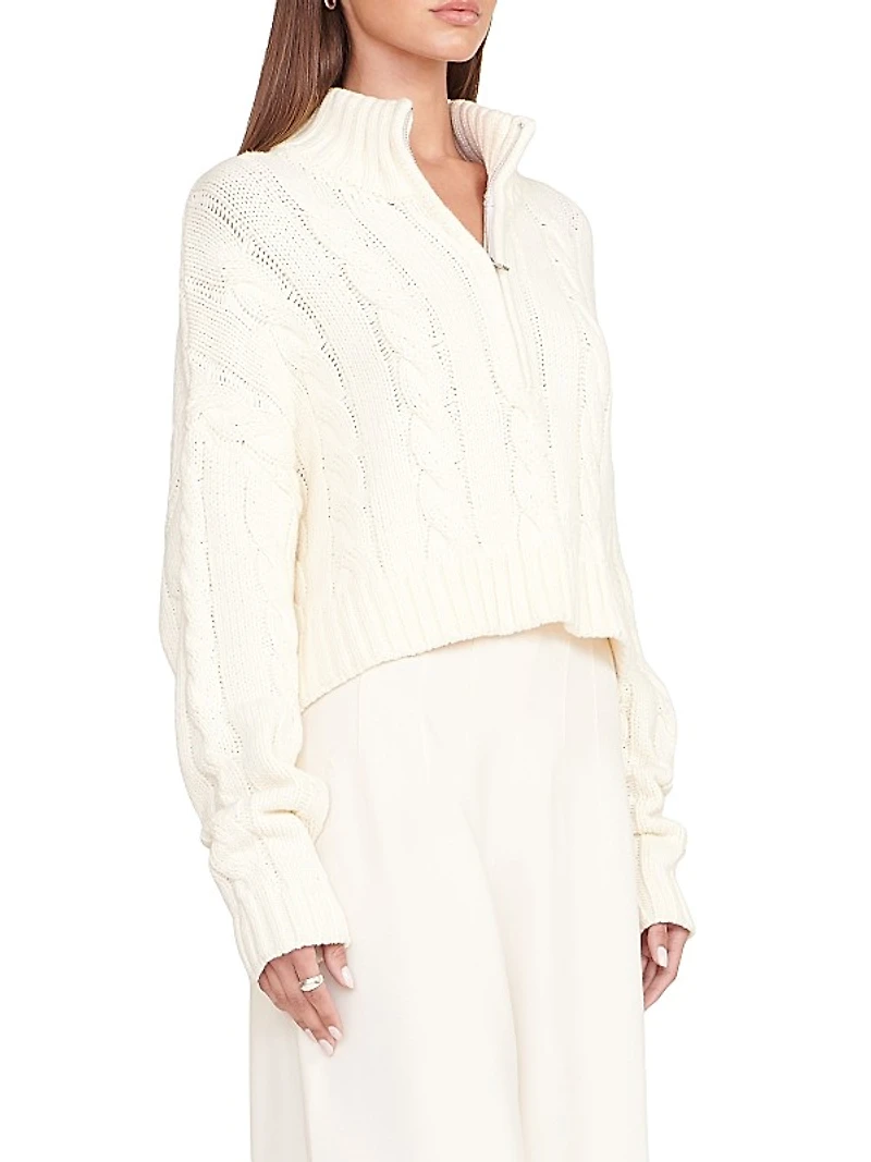 Hampton Rib-Knit Cropped Sweater