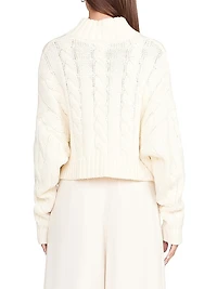 Hampton Rib-Knit Cropped Sweater