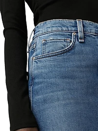 Reconstructed Denim Midi-Skirt