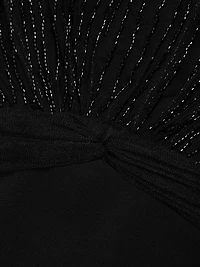 Beaded Illusion Fit & Flare Gown