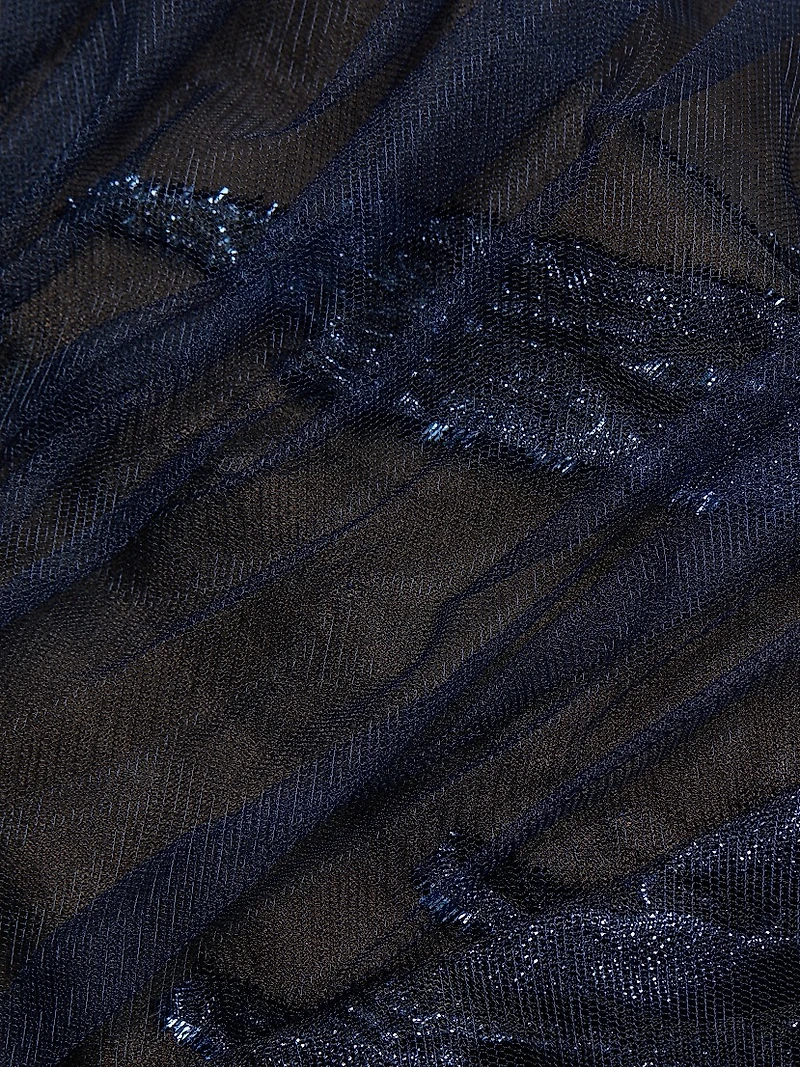 Embroidered Tulle Illusion Gown