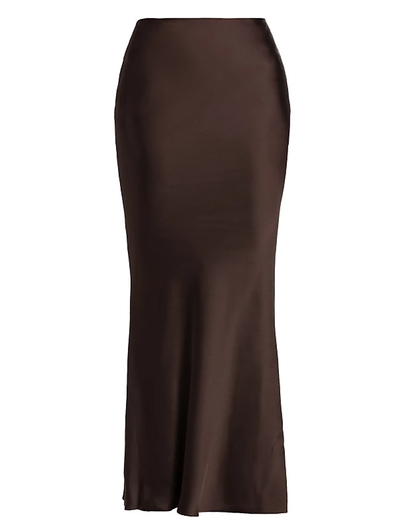 Obie Satin Midi-Skirt
