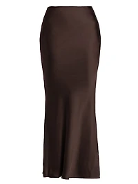 Obie Satin Midi-Skirt