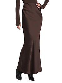 Obie Satin Midi-Skirt
