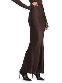 Obie Satin Midi-Skirt
