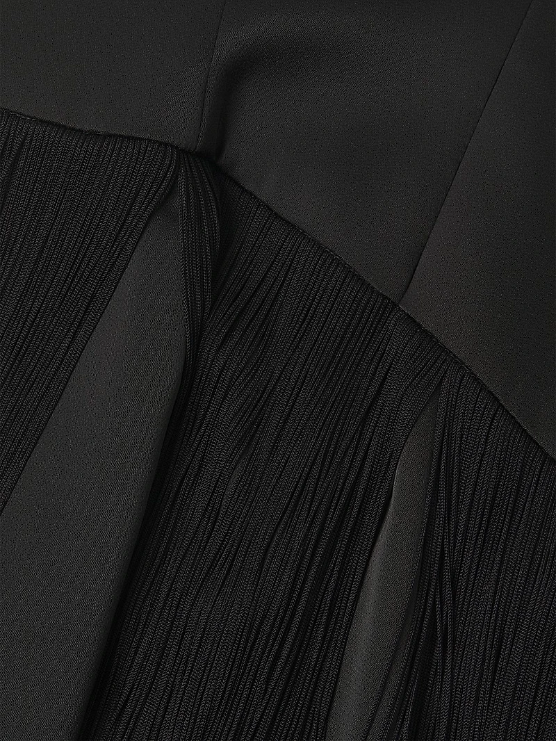 Asymmetric Fringe Satin Dress