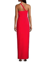Crepe One-Shoulder Gown