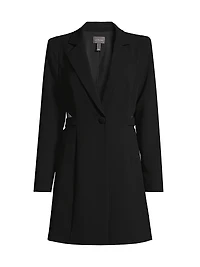 Crepe Single-Button Blazer Dress