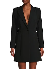 Crepe Single-Button Blazer Dress