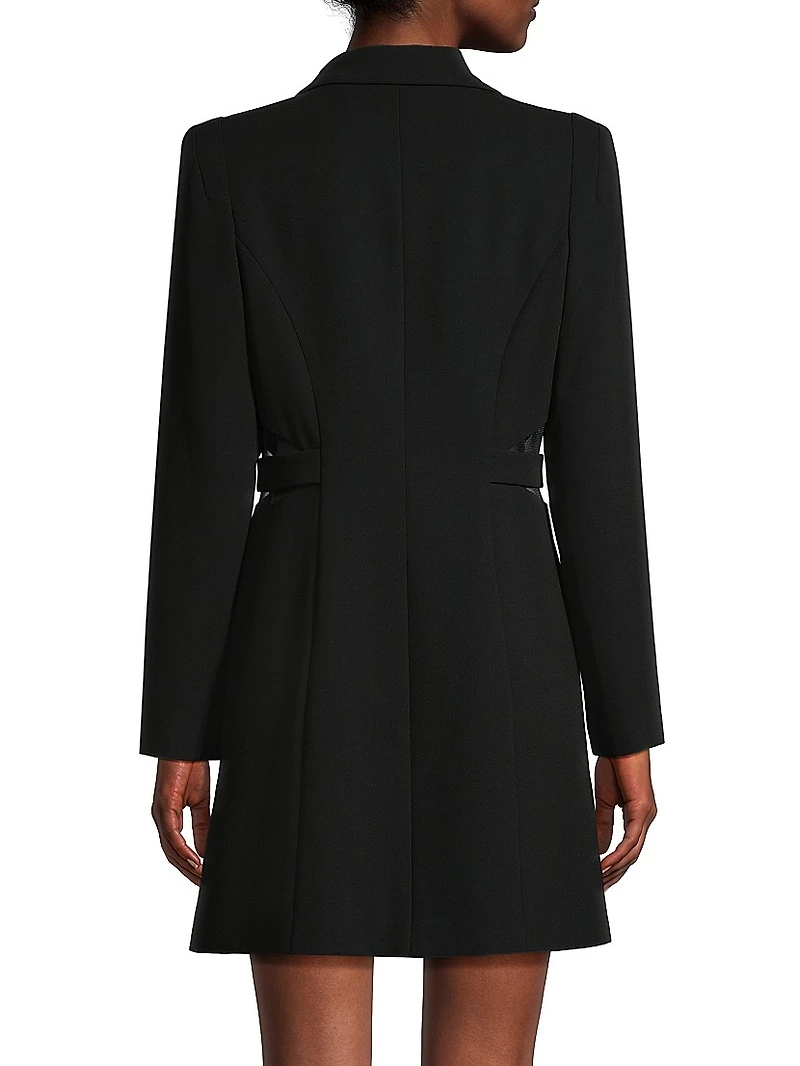 Crepe Single-Button Blazer Dress