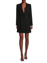 Crepe Single-Button Blazer Dress